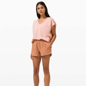 Lululemon Capped Short Sleeve Tee Pink Mist Size 10